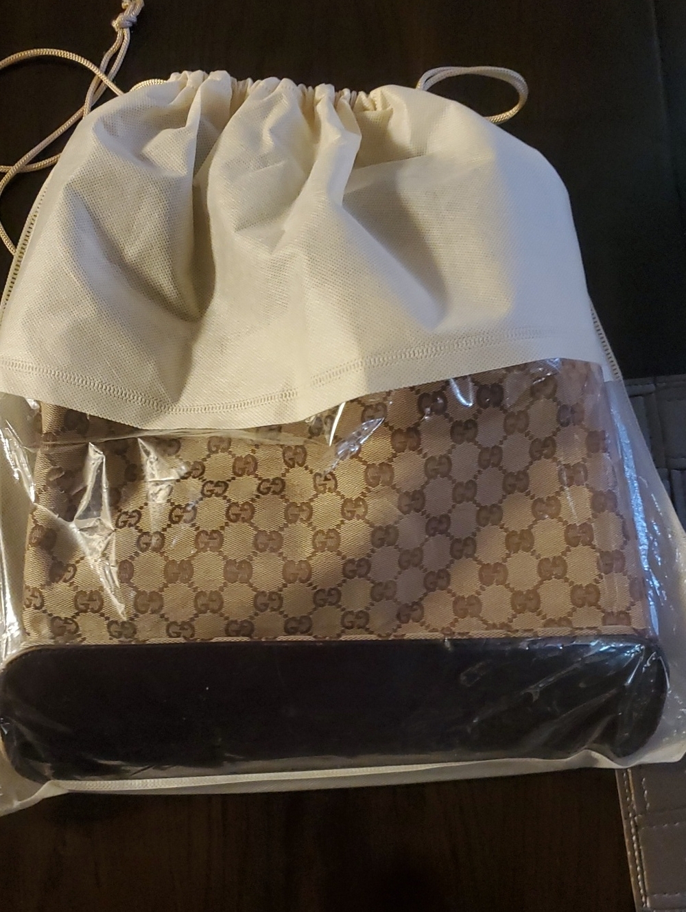 Gucci Brown Monogram Canvas Shoulder Bag